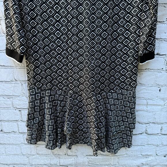 Diane Von Furstenberg Silk Dress Samuella Mini Shirt Printed Ruffle Size 0 - Picture 4 of 8
